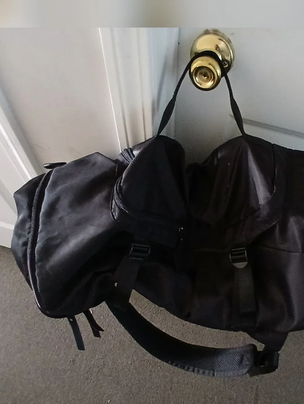 MIYCOO Black Men’s Convertible Travel Backpack Duffel Bag with Shoulder Strap.